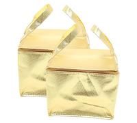 JECOMPRIS 2 Pièces fourre-Tout kit Voyage Travel Bag kit de Voyage scellant Porte-gobelets Transport de Sacs d'épicerie Sacs d'épicerie réutilisables Feuille d'aluminium Golden