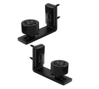 JECOMPRIS 2 Pièces Guide de Sol pour Porte de Grange Réglable Support Mural Roulettes Silencieuses Positionnement Précis pour Portes Coulissantes Kit de Quincaillerie DIY