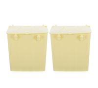 JECOMPRIS 2 Pièces Nichoir à Oiseaux, Observation Facile, Plastique Jaune | Bords Lisses, Structure Ventilée, pour Cages et Maison, Changement de Litière, Couvercle Amovible, Nettoyage Facile