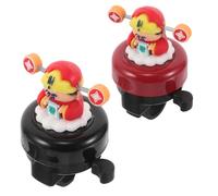 JECOMPRIS 2 Pièces Sonnette de Vélo pour Garçon et Filles Son Fort, Compatible Universellement, en Fer et Caoutchouc, Forme Cartoon Dieu Richesse, pour Balades en Plein Air