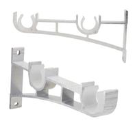 JECOMPRIS 2 Pièces Support de Double Aluminium Support de Tringle à Alliage pour Tiges de Rideaux