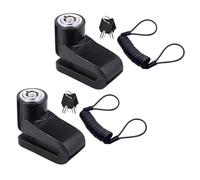 JECOMPRIS 2 pièces Verrou Frein Disque pour et Vélos Cadenas Vol avec Câble de Rappel Serrure de Sécurité Polyvalente pour Vélos et Scooters Électriques