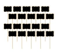JECOMPRIS 20 Étiquettes Décoratives en Bois Forme Vague Noir pour Tableau Noir, Panneaux à Craie, Étiquettes Fleurs et Plantes, Décoration Mariage, Jardin et Fête, Lot Pratique 20 Pièces