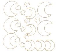 JECOMPRIS 20 pièces Anneaux Métal Doré Attrape-rêves Cercles DIY pour Décorations Mariage Garçon Fille Fête Résistants Anti-corrosion Lune Étoile Cœur