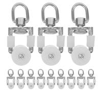 JECOMPRIS 20 Pièces Crochets de Poulie pour Tringle à Rideaux Doubles roulettes Poulies et Galets pour Tringles Supports pour Rails de Rideaux Coulisseaux de Plafond