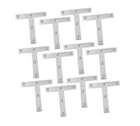 JECOMPRIS 20 pièces Plaques de Fixation T Équerres Plates Acier Inoxydable Renforcées Résistantes Corrosion pour Réparation Meubles Étagères Tables