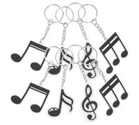 JECOMPRIS 20 Pièces Porte-clés Notes de Musique PVC Noir, Lot 20 | Breloques en Pvc, Forme Note, Style Unique, Quatre Modèles de Cinq Pièces, pour Présents de Fête