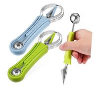 JECOMPRIS 2ensemble Outils Inoxydable pour Découper des Fruits Kit De Sculpture De Melon Cuillère à Melon Trancheuse à Pastèque pour Cantaloupe