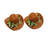 JECOMPRIS 2pièces Chapeaux Décoratifs pour Bouteilles De Vin Style Cowboy Ornements Festifs Élégants pour Décoration De Fête