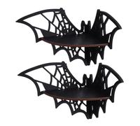 JECOMPRIS 2pièces Étagères Flottantes Angle Support Mural Créatif Forme De Toile Araignée Décoratif pour Halloween