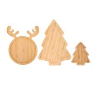 JECOMPRIS 3 Pièces Arbre De Noël Renne Plateau De Collation Bois De Cerf Plateau De Service Plateau D'Apéritif En Bois Charcuterie Planche À Découper Rustique Pour Dessert Plat De Sauce