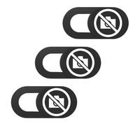 JECOMPRIS 3 Pièces Cache-Webcam Coulissant Noir en Alliage et ABS | Profil Discret, Fermeture Qui Ne Gêne Pas L’écran, Usage Bureau et Télétravail, pour Caméra Frontale