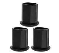JECOMPRIS 3 Pièces Embout de Bâton de Hockey Octogonal en TPE Noir | Protection Résistante à L’usure, Absorption des Chocs, Maintien Stable, pour Crosse de Hockey sur Glace