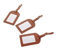 JECOMPRIS 3 Pièces Étiquettes à Bagages en Cuir Pu Sangle Réglable Réutilisable, Étiquette de Valise Simple et Élégante pour Voyage