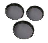 JECOMPRIS 3 pièces Set de Plaques Pizza Antiadhésives Acier Résistantes Chaleur pour Cuisson Rapide et Nettoyage Facile