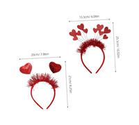 JECOMPRIS 4 Pièces Accessoires De Cheveux De Fête Bandeaux à Paillettes De Cœur Bandeau D'engagement Bonne Année Des Bandeaux Red