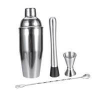 JECOMPRIS 4 pièces Acier Inoxydable pour Shaker à Cocktails Kit Professionnel pour Mixologiste et Barman Outil de Préparation de Boissons Alcoolisées Parfait pour