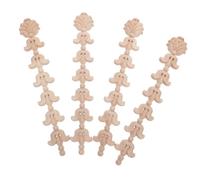 JECOMPRIS 4 Pièces Applique en Bois Sculpté Fleur pour Décoration Murale, Moulures Décoratives pour Meubles, Style Vintage et Classique, Matériau Bois, pour Portes et Cheminées