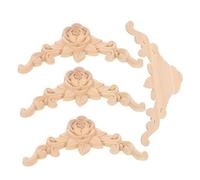 JECOMPRIS 4 Pièces Appliques Décoratives Massif Sculpté Ornements Européens pour Meubles Portes Armoires et Lits Finition pour Décoration Intérieure