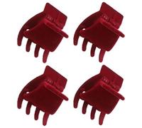 JECOMPRIS 4 Pièces Petite Accessoire Léger Pince à Cheveux à Griffes en Velours Rouge Fixation et Coiffure Pratique Pouvant Se Glisser pour Filles un Paquet Poche