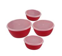 JECOMPRIS 4 Pièces Set de Bols de Conservation Plastique Épais avec Couvercles Bols Polyvalents pour Préparation Service et Conservation des Aliments Résistants Au Lave Pratique pour Cuisine