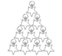 JECOMPRIS 40 Fermoirs Mousquetons Étoiles en Alliage Argenté avec Anneaux Porte-clés Pivotants, Accessoires Porte-clés pour Bricolage et Fabrication de Bijoux, Lot de 40 Pièces