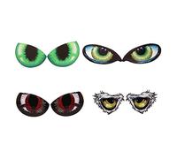 JECOMPRIS 4paires Autocollants De Rétroviseur Réfléchissants Amusants pour Voiture Stickers Décoratifs Hibou Prairie Éblouissant Œil Accessoires De Décoration Unique pour Voiture