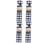 JECOMPRIS 4pièces Couvre-poignées De Réfrigérateur Et - Tissu à Carreaux La Poussière Décoration Intérieure Bleu