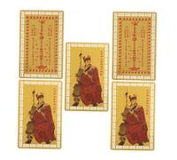 JECOMPRIS 5 Pièces Cartes Amulettes Chinoises Feng Shui Alliage Aluminium-magnésium Protection et Richesse Symboles Auspicious Taï Sui Traditionnels Légères et Portables