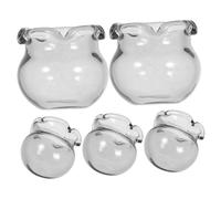 JECOMPRIS 5 Pièces Mini Verre à Poisson Vide Accessoires à l'échelle 1/12 Miniatures de Maison de poupée Accessoires de Meubles de poupée Mini Bol à Poisson de Maison de poupée Un Verre Gris