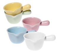 JECOMPRIS 5 Pièces Pichet à Lait en Céramique 100ml avec Poignée, Design Polyvalent Facile à Utiliser, pour Restaurant et Hôtel