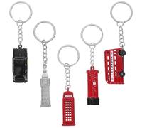 JECOMPRIS 5 pièces Porte-clés Londres Modèles de Bus Cabine Téléphonique Boîte Aux Lettres Big Ben Souvenirs Touristiques pour Collectionneurs et Voyageurs
