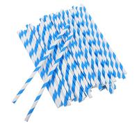 JECOMPRIS 50 Bâtonnets de Barbe à Papa en Papier 10X300Mm Bleu et Blanc Rayé Accessoires Compatibles Machines Automatiques Commerciales Fourniture pour Fêtes et Événements