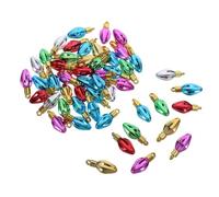 JECOMPRIS 50 Pièces Breloques de Noël en Perles Plastiques | Mini Pendentifs Décoratifs, Style Classique de Fête, pour Village de Noël et Soirées, Lot Créatif Couleur Aléatoire