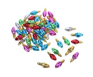 JECOMPRIS 50 Pièces Breloques de Noël en Perles Plastiques | Mini Pendentifs Décoratifs, Style Classique de Fête, pour Village de Noël et Soirées, Lot Créatif Couleur Aléatoire