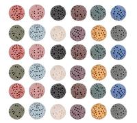JECOMPRIS 50 Pièces De Pierre De Lave : Perles De Diffuseur pour Voiture - Diffuseur D'Huiles Essentielles en Pierre De Roche Ronde pour Boucles d'oreilles Colliers Bracelets