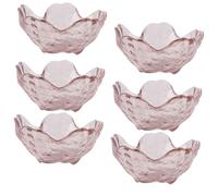 JECOMPRIS 6 Pièces Assiette en Verre Pourpre de Fleur, Décorative et Unique, pour Servir Desserts et Bonbons Maison ou Lors de Mariages