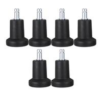 JECOMPRIS 6 Pièces Roulettes de Remplacement, Pieds Fixes Pratiques Antidérapants Noirs en Plastique et Métal, pour Chaise de Bureau et Mobilier, Maison et Bureau