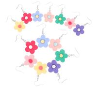 JECOMPRIS 7 Paires de Boucles D'oreilles Pendantes à Fleurs Multicolores, Motif Marguerite, Accessoires Légers pour Femmes et Adolescentes, Bijoux Estivaux pour Plage, Couleur Aléatoire