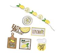 JECOMPRIS 7 pièces Décor Plateau à Plusieurs Citron Élément pour Table et Vitrine Ornements de Fête Intérieur et Extérieur