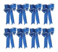JECOMPRIS 8 Nœuds Décoratifs à Paillettes Bleus Grand Nœud 25 X 20 CM Ornements Réutilisables pour Décoration Sapin de Noël Fête Mariage et Couronne Accessoires Élégants pour Intérieur