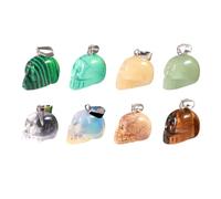 JECOMPRIS 8 Pièces Bijou Pendentif Crâne en Pierre Soi-même | Accessoires Bijoux Diy, Pierre Naturelle Sculptée, Usage Créatif, pour Loisirs Manuels et Création Style Aléatoire