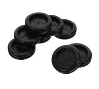 JECOMPRIS 8 Pièces Cache-câble Rond en Caoutchouc Noir Double Face, Passe-câble Métallique pour Câbles et Fils, Installation Facile pour Boîtiers D’ordinateur et Murs