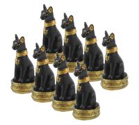 JECOMPRIS 8 pièces Figurines Miniatures Chat Égyptien Résine Décor Jardin Paysage Micro-Figurines Animaux Décoratives Petites Statues pour Collection et Décoration Extérieure
