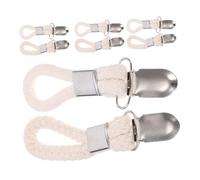 JECOMPRIS 8 Pièces Lot de Pinces à Serviettes avec Corde Coton Tressé Porte Serviettes Mains Solide Clips Suspendus pour Salle de Bain et Cuisine Design Élégant Antirouille