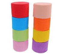 JECOMPRIS 8 Rouleaux Papier Crépon pour Décorations de de Rouge Rose Pêche Bleu Vert Jaune Orange pour Mariages et Anniversaires Accessoires de Bricolage