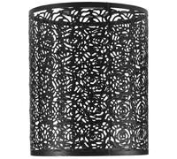 JECOMPRIS Abat-jour Cylindrique en Métal Ajouré 120x150 Mm, Finition Noir Mat Motif Floral Creux, Abat-jour Moderne pour Lustre et Lampe Suspendue, Décoration Intérieure pour Maison, Bar