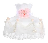 JECOMPRIS Abat-jour Rétro Princesses Français en Dentelle Perles, Diamètre 25 Cm, Abat-jour Festonné à Motif Floral pour Lampe de Table et Lampadaire Vintage, Diffusion Douce de Lumière, 1