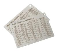 JECOMPRIS Aimants pour Frigo Facile à Utiliser 2pcs en Acier Inoxydable Argenté Tableau de Conversion des Équivalentes pour Cuillères à Thé Cuisine et Pâtisserie