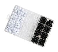 JECOMPRIS Anneaux et Perles Décoratives 12 Mm pour Tresses Dreadlocks, 240 Pièces Transparentes et Noires, Accessoires Coiffure DIY pour Cheveux Crépus et Style Reggae, Kit Perles Cheveux